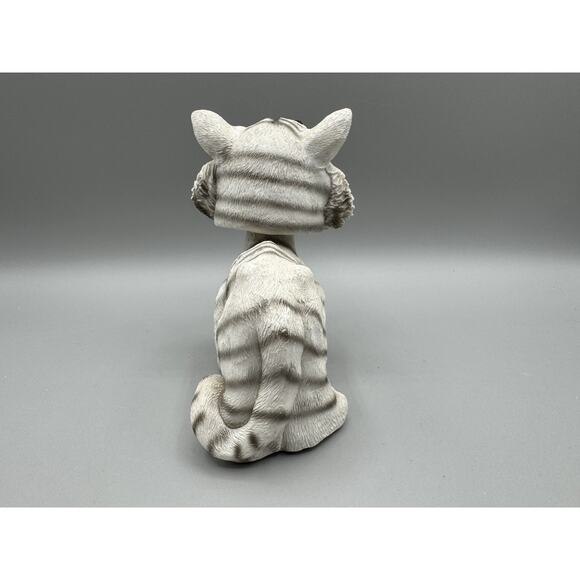 Swibco White Tiger Bobble Head Vintage Hand Painted Resin Cross Eyed - Picture 3 of 9